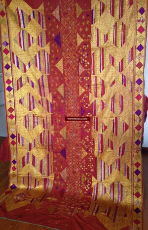 LOT 18 - 714 Sarpallu Phulkari Bagh SOLD-WOVENSOULS-Antique-Vintage-Textiles-Art-Decor