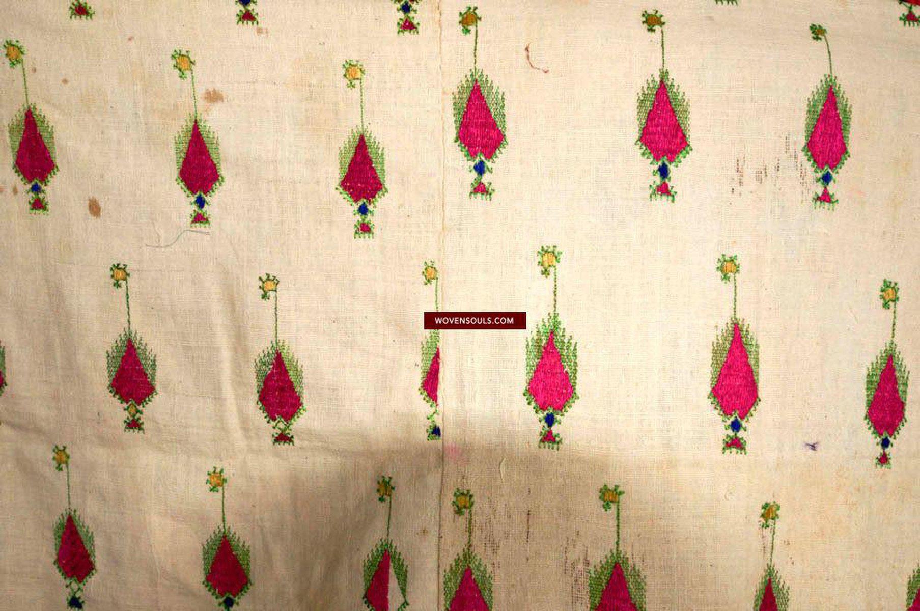 LOT 55 - 580 Antique Nuristan / Swat Valley Wedding Phulkari Shawl SOLD-WOVENSOULS-Antique-Vintage-Textiles-Art-Decor