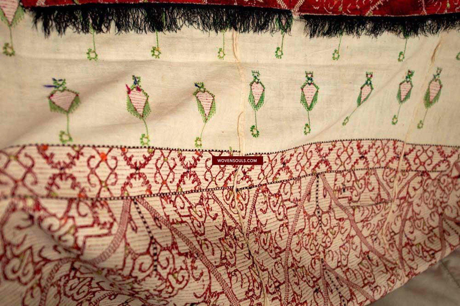 LOT 55 - 580 Antique Nuristan / Swat Valley Wedding Phulkari Shawl SOLD-WOVENSOULS-Antique-Vintage-Textiles-Art-Decor