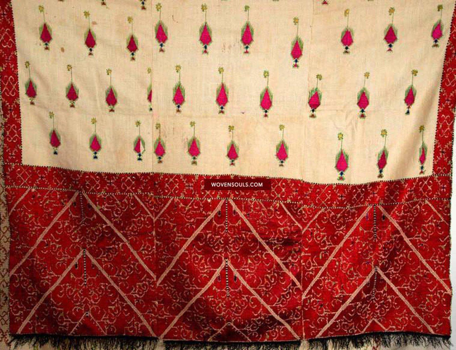 LOT 55 - 580 Antique Nuristan / Swat Valley Wedding Phulkari Shawl SOLD-WOVENSOULS-Antique-Vintage-Textiles-Art-Decor