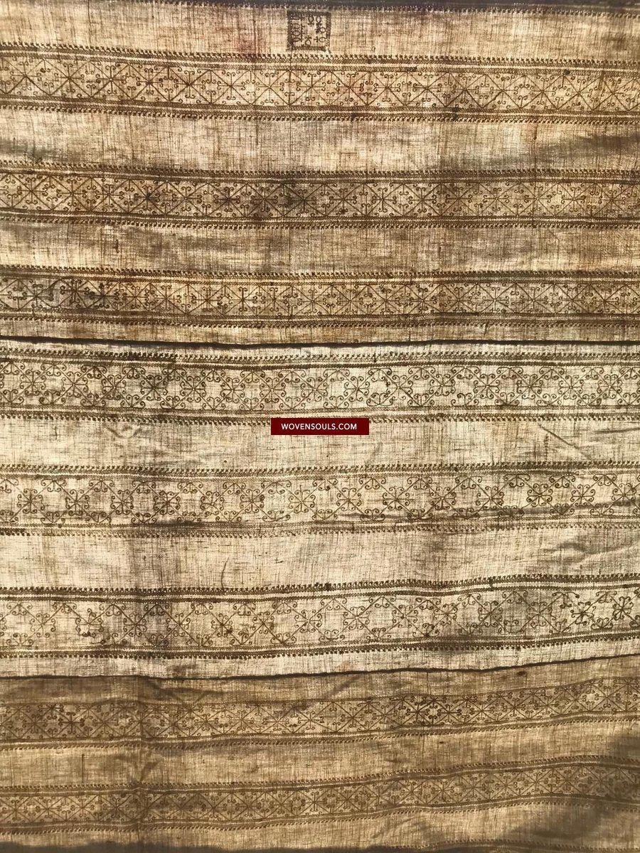 LOT 57 - 1350 RARE Unusual Antique Weddding Shawl Textile with Embroidery from Swat Valley SOLD-WOVENSOULS-Antique-Vintage-Textiles-Art-Decor