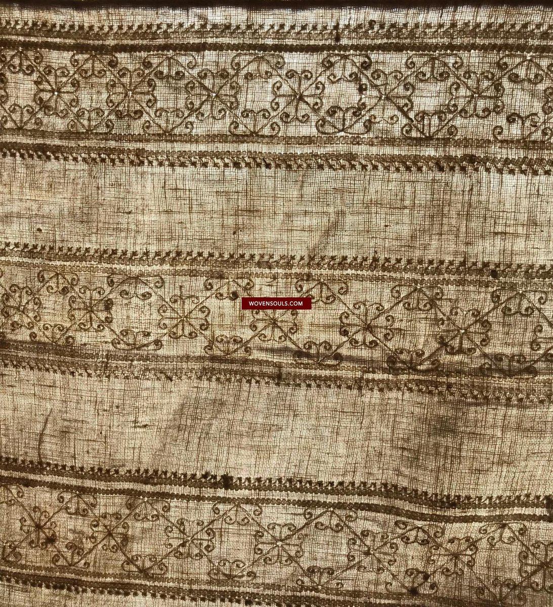 LOT 57 - 1350 RARE Unusual Antique Weddding Shawl Textile with Embroidery from Swat Valley SOLD-WOVENSOULS-Antique-Vintage-Textiles-Art-Decor