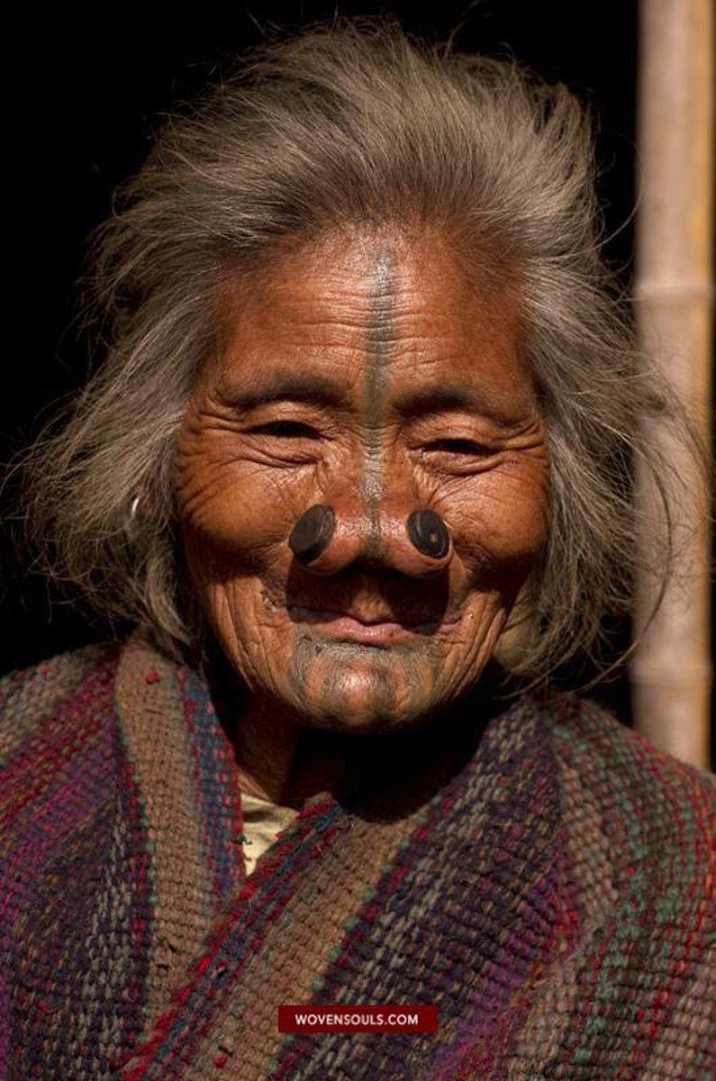 Portraits - Apatani Tribe Arunachal Pradesh-WOVENSOULS-Antique-Vintage-Textiles-Art-Decor