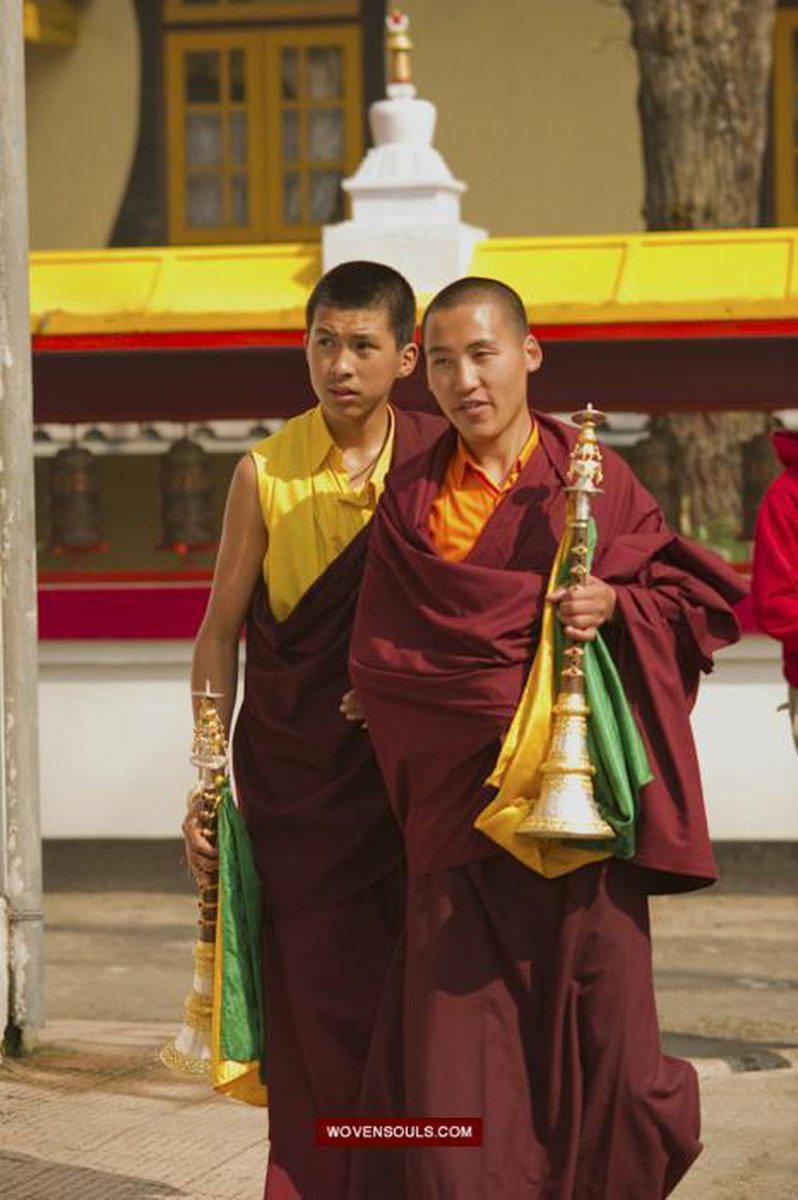 Portraits Buddhist Monks-WOVENSOULS-Antique-Vintage-Textiles-Art-Decor